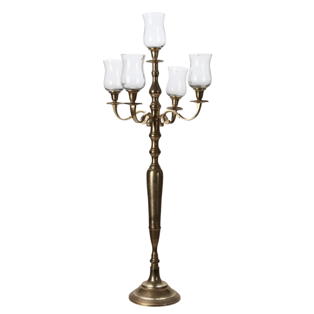 event decor rental brass bronze chandelier wedding centerpiece candle