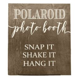 event decor rental stained rustic photo booth signage wedding reception