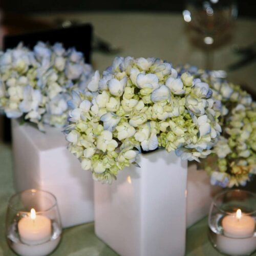 event decor rental white cube vase flower floral wedding centerpiece