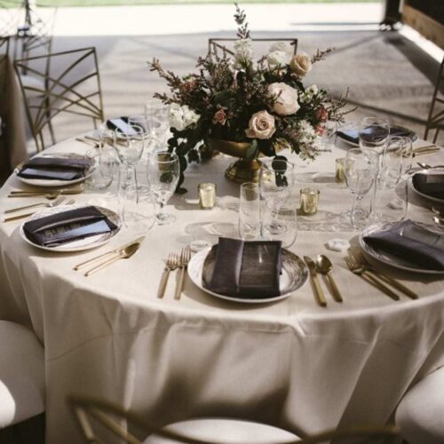 event decor rental gold vase compote floral flower wedding centerpiece