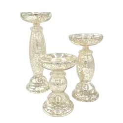 Candlestick Champagne Mercury Glass Event Decor Rental Centerpiece Wedding Party