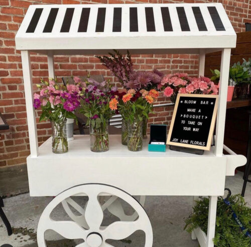 Event Rental Decor Sweets Cart Floral Bouquet Bloom Bar